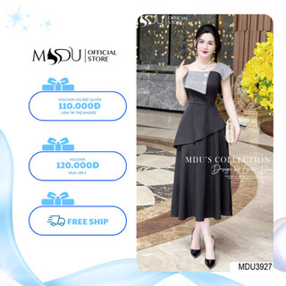 Váy Text Nhật Phối Mango  K56-D2-3 MDU3927 Dáng Váy Xòe Chiết Eo Tinh Tế Từ MDU