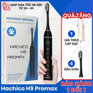 Bàn chải điện Hachico Sonic H9 Promax màu đen, đánh răng điện tự động với lông chải siêu mềm