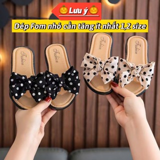 Dép Hình Nơ Chấm Bi Cho Bé Gái Siêu Xinh Cao Cấp New2025,Dép Nơ Cute cho bé gái,2 màu sắc dễ thương