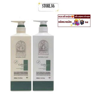  Dầu gội xả Plus Vinge Collagen 1000ml hỗ trợ phục hồi tóc giúp tóc mềm mại giảm rụng tóc 