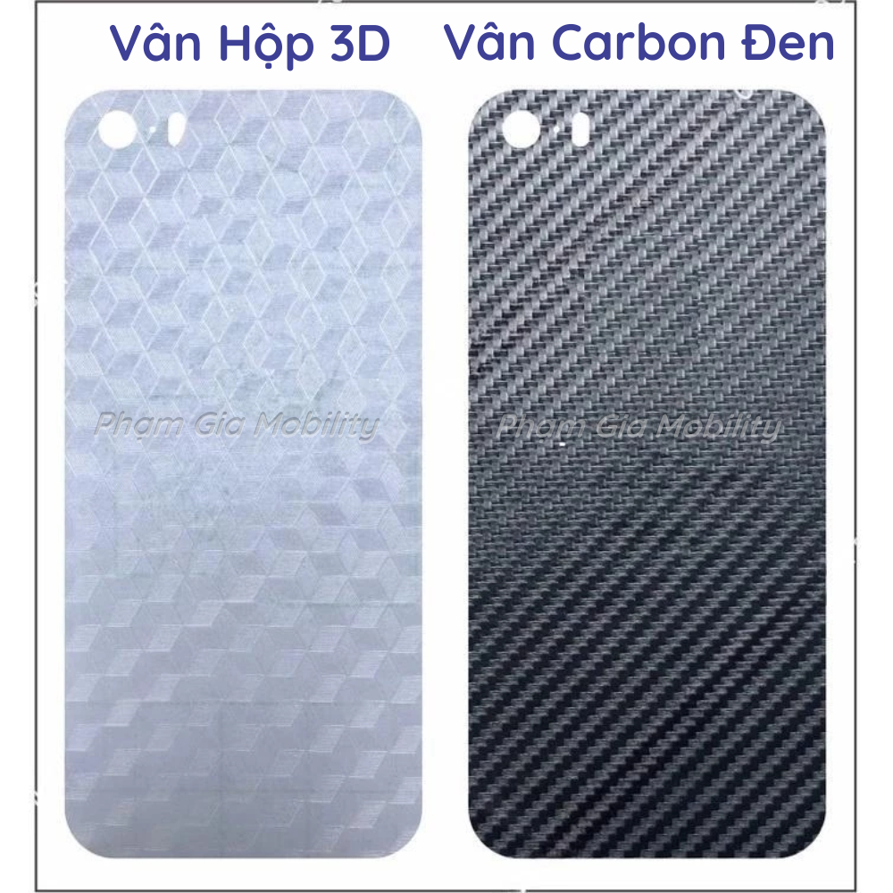 Miếng dán Skin Carbon iPhone 5/ 5s/ 5c dành cho mặt lưng, cạnh viền cao cấp chống trầy xước