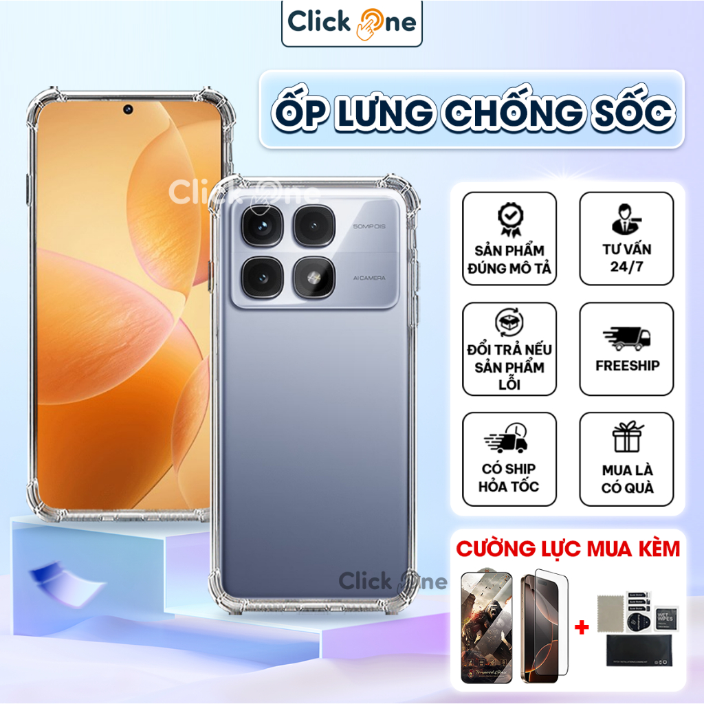 Ốp lưng Redmi K70, K70E, K70 Pro, K70 Ultra Silicon dẻo trong chống sốc 4 cạnh bảo vệ camera | Ốp lư