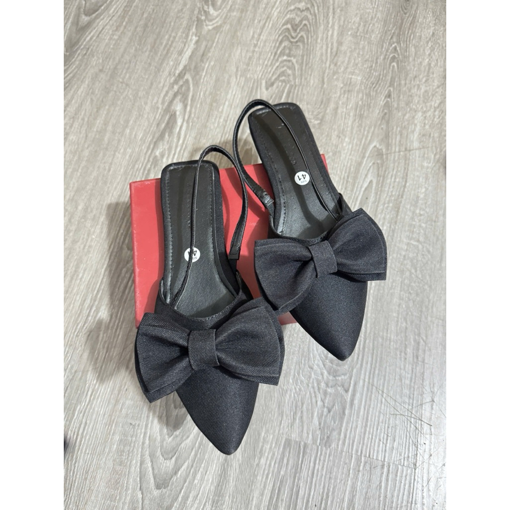 Dép sục nữ xăng Đan nơ xinh xắn , chất jean sang trọng có bigsize 35-45