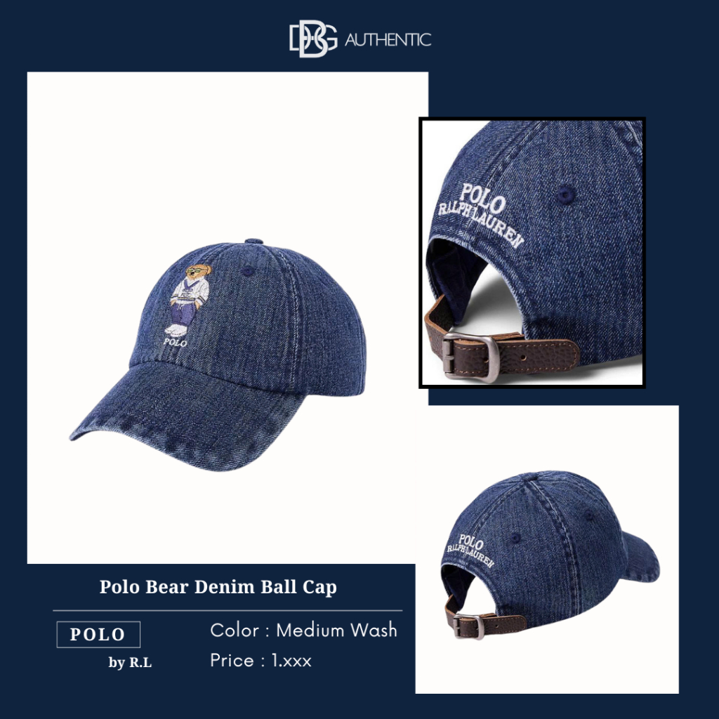 [ Chính Hãng ] [ Sale Off ] Mũ Unisex Polo Ralph Lauren - Polo Bear Denim Ball Cap