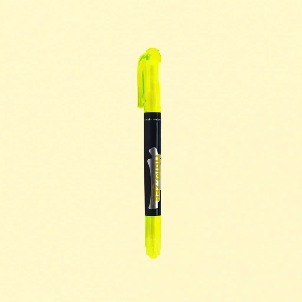 Bút Dạ Quang 2 Đầu Mực Neon Sáng Thiên Long HL-03 (Màu Vàng)
