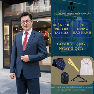 Bộ vestton nam trung niên,vest trung niên được may bằng chất vải cao cấp itali ( Tặng Cà Vạt )