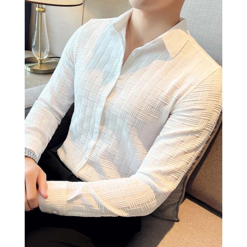 Áo sơ mi nam dài tay chất mềm mịn thoáng mát - N75