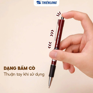 Bút Bi Bấm 0.7mm Thiên Long TL-036 (Đệm Bút Chống Đau Tay, Trơn Trượt)