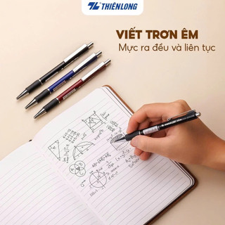 Bút Bi Bấm 0.7mm Thiên Long TL-036 (Đệm Bút Chống Đau Tay, Trơn Trượt)