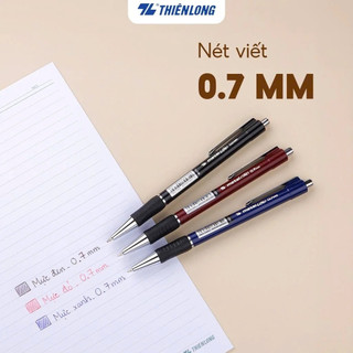 Bút Bi Bấm 0.7mm Thiên Long TL-036 (Đệm Bút Chống Đau Tay, Trơn Trượt)