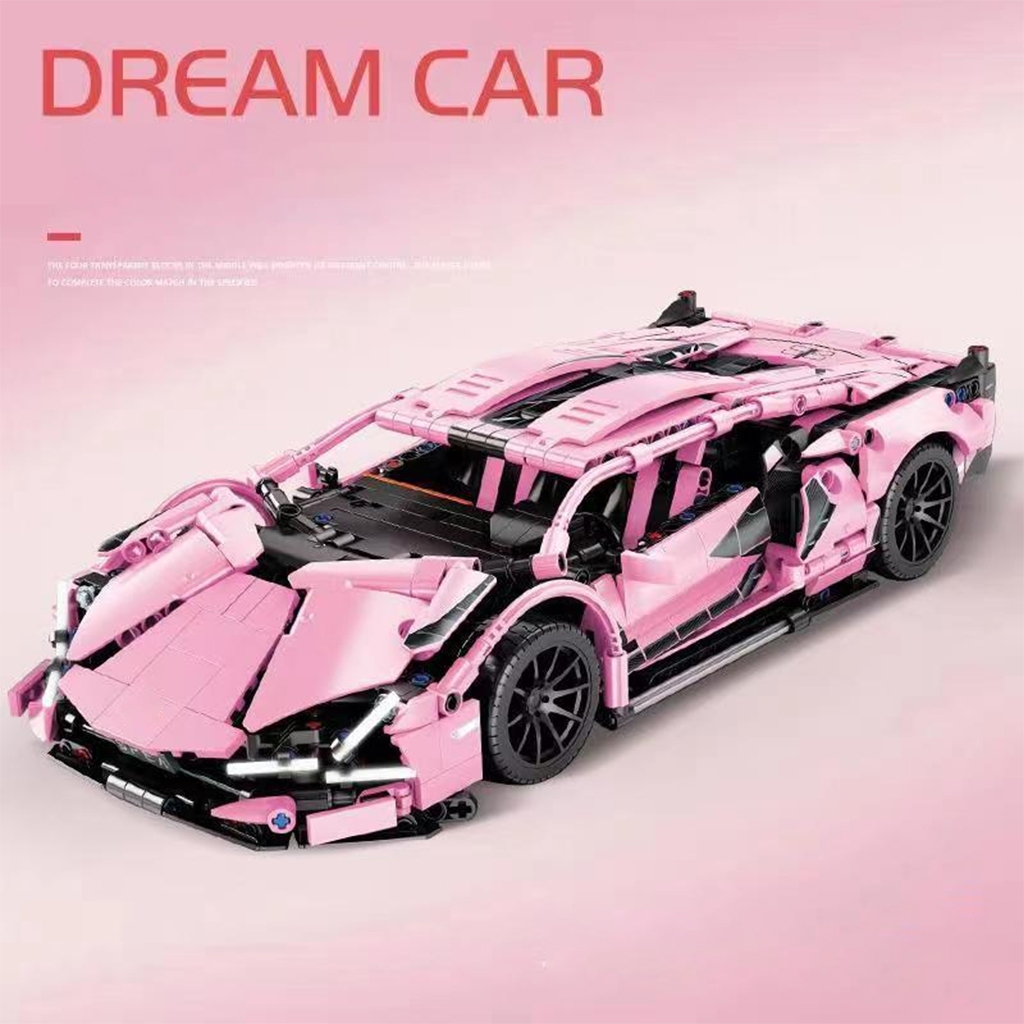 2025 mới màu hồng Đua xe điều khiển từ xa lắp ráp xe thể thao 1: 14 - 1280PCS Quà sinh nhật đồ chơi trẻ em