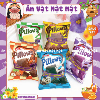   COMBO 5 GÓI  Snack Pillows Oishi Nhân Sữa Dừa - Socola - Kem Vani  Gói 14G  Đồ ăn vặt 
