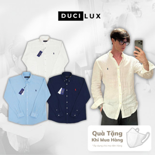 Áo Sơ Mi Linen Ralph Lauren Thêu Ngựa QCCC- Sơ mi tay dài Vải Linen Thoáng Mát Mùa Hè - DUCI