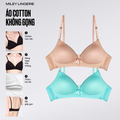 Set 2 Áo Ngực Cotton Không Gọng Miley Lingerie Thoáng Khí Mềm Mịn BRW07015_09015