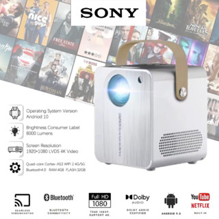 Máy chiếu Android SONY Y8 PRO Mini 6500 Lumens HD 1080P 4K WiFi LED Projector Wifi Bluetooth Android HDMI USB Projector