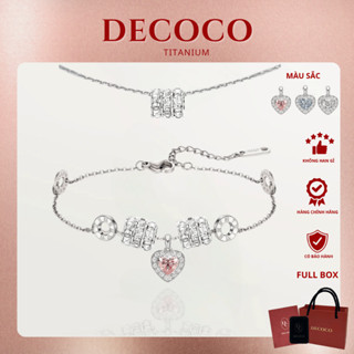 Bộ trang sức vòng tay, vòng cổ nữ COQUETTE DECOCO trái tim rơi không đen gỉ ( kèm Túi + Hộp + Thiệp )