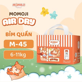   Phiên Bản Mới  Tã Bỉm Quần Momoji Air Dry Êm Mềm Siêu Khô Thoáng An Toàn Cho Bé Size M45 