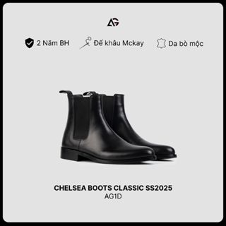 Giày Chelsea boots nam, giày da cao cấp da bò nhập khẩu handmade August shoes AG1D chính hãng bảo hành 24 tháng