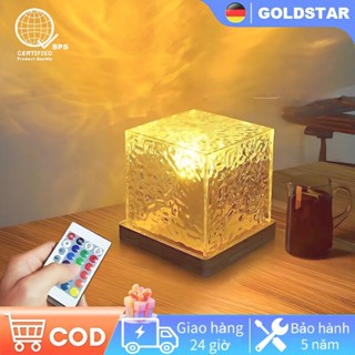 Gldstar Đèn ngủ để bàn ,đèn led 3D chiếu hình sóng nước cực chill, 16 màu RGB ,quà Giáng sinh