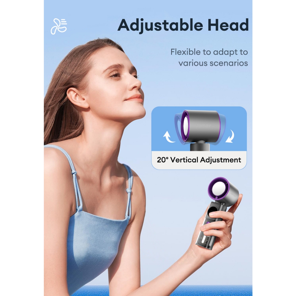JAMAY Quạt cầm tay băng lạnh	Kèm sò lạnh	quạt Turbo	sạc điện 8000mAh	siêu gió	điều chỉnh 199 cấp độ F9PLUS | BigBuy360 - bigbuy360.vn