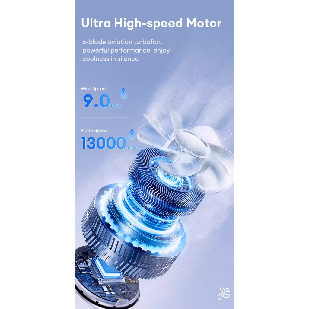 JAMAY Quạt cầm tay băng lạnh	Kèm sò lạnh	quạt Turbo	sạc điện 8000mAh	siêu gió	điều chỉnh 199 cấp độ F9PLUS | BigBuy360 - bigbuy360.vn
