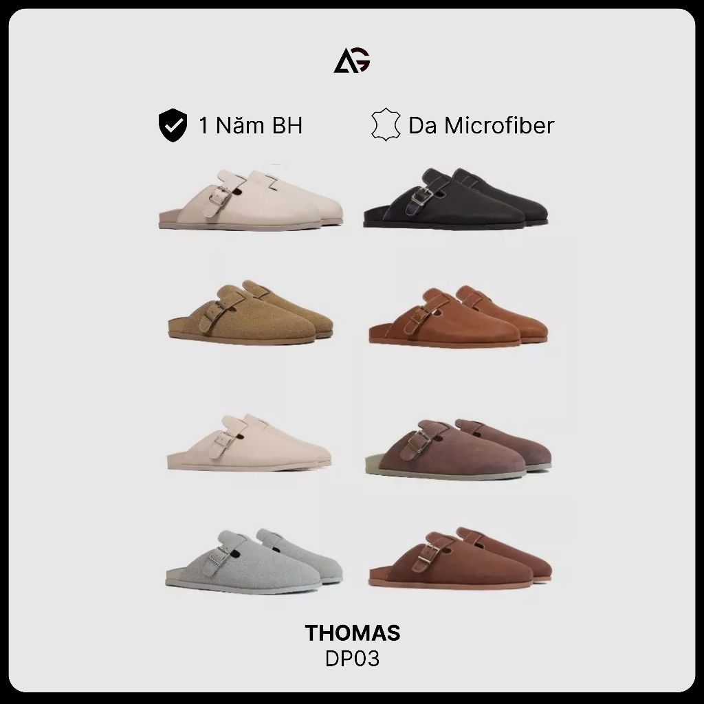Dép Nam Nữ Dáng Sục Birken Da Lộn Cao Cấp August Thomas Slip-on Cài Quai Bảo Hành 12 Tháng DP03