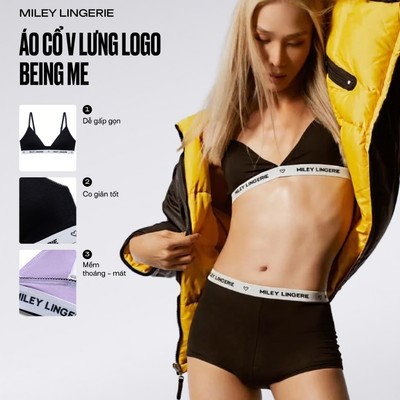 Áo Ngực Mút Mỏng Thể Thao Lưng Logo Miley Lingerie Chất Vải Cotton Thiên Nhiên BeingMe - Tím