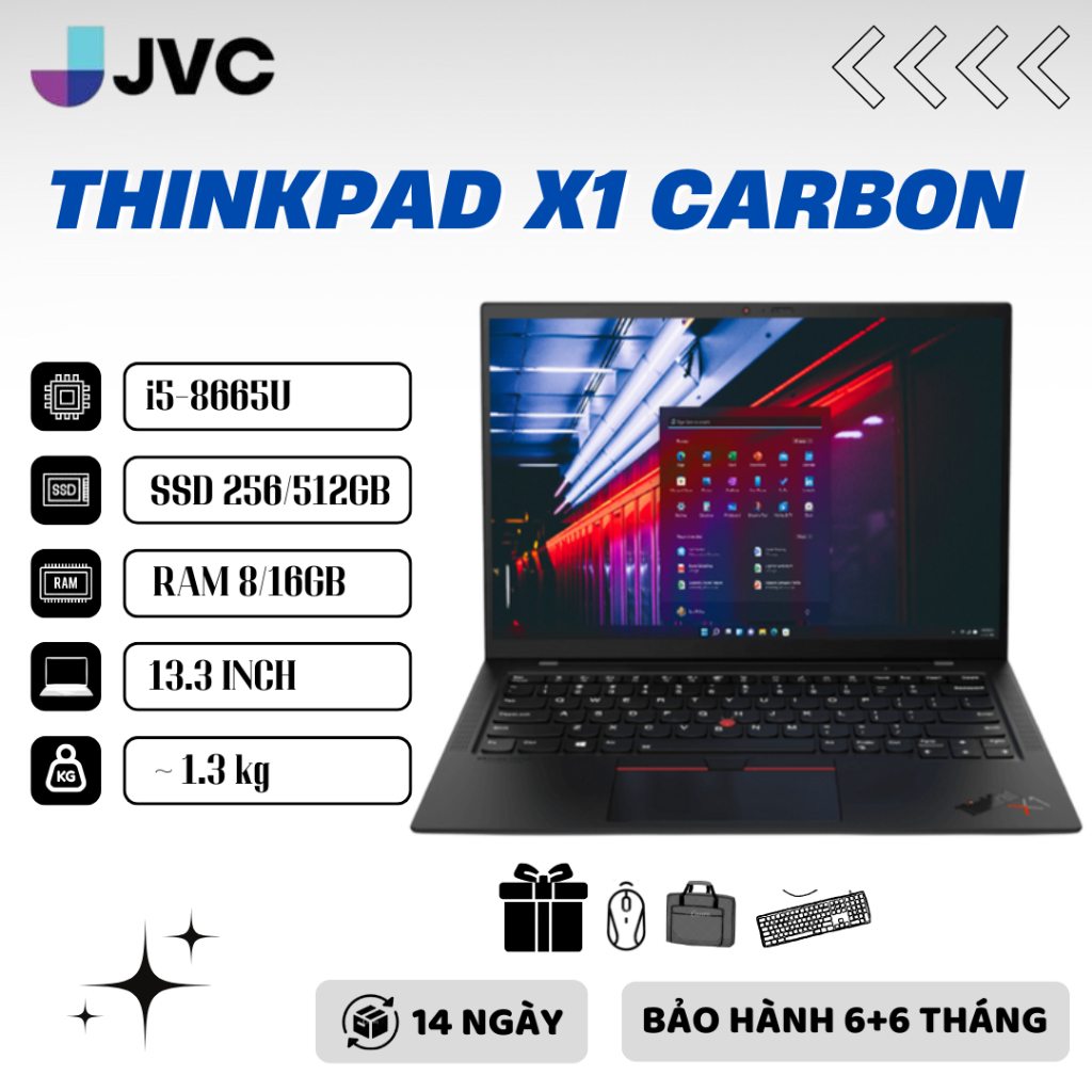 Laptop Giá Rẻ Thinkpad X1 Carbon Gen 7,6,5,4 | I5 – 8350U | Ram 8GB | SSD 256GB