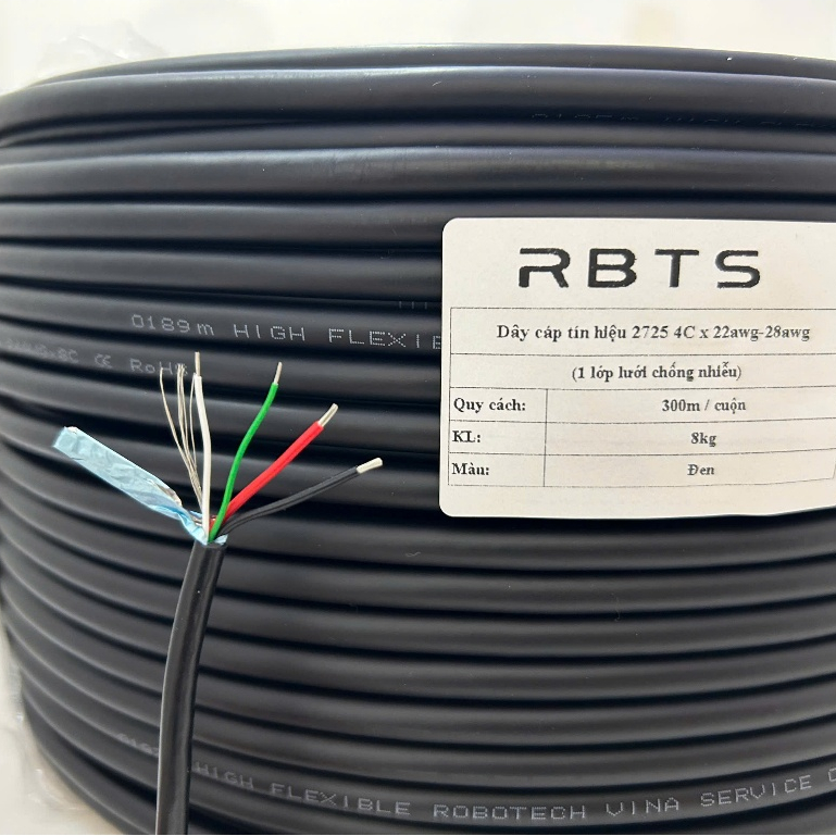 Dây cáp tín hiệu 4 lõi 2725 2 lớp chống nhiễu (2 sợi 22awg, 2 sợi 28wg)
