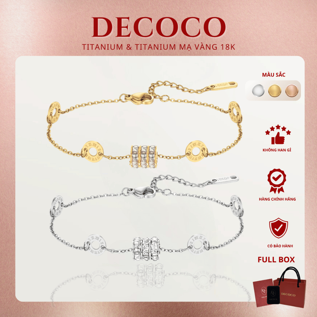 Vòng tay lắc tay nữ Della DECOCO ACC Phụ Kiện không đen gỉ DECOCO ACC ACCESSORIES