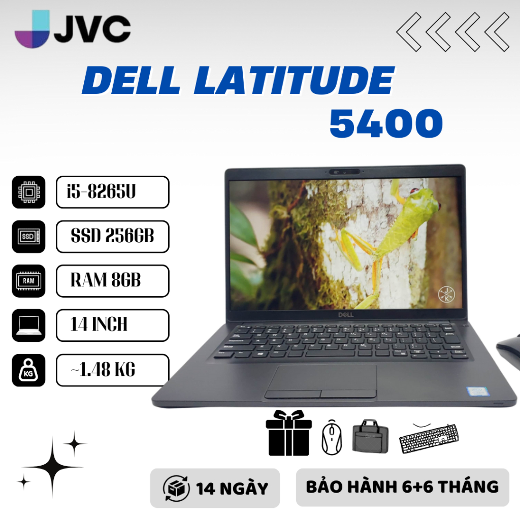 Laptop Giá Rẻ Dell Latitude 5400 i5 8365U vPro/ 32GB/ 2TGB SSD/ 14inch / Win 10Pro/ Pin>4h 95-96%