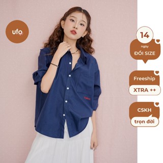 Áo sơ mi vải oxford cao cấp form vừa thêu chữ đỏ - Kiko Shirt - by u.found