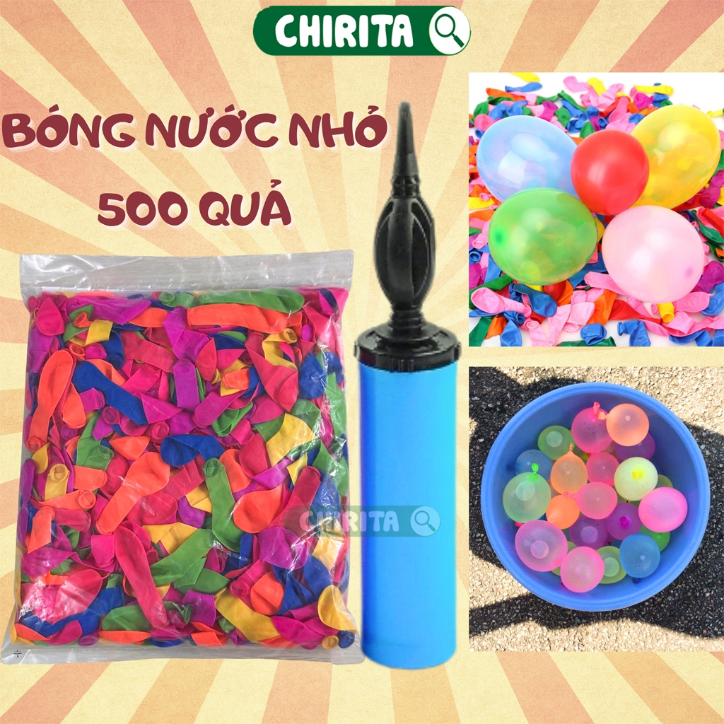 Bong Bóng Nước Mini Tròn Trơn Nhiều Màu 500 Cái - Đồ Chơi Trẻ Em Xả Street Mùa Hè Trò Chơi Giải Trí Chirita