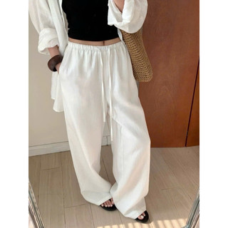  QUẦN LINEN LƯNG CHUN DÂY RÚT EO DÁNG DÀI ỐNG RỘNG SIÊU XINH PHONG CÁCH BASIC DỄ MIX ĐỒ ĐỦ SIZE 