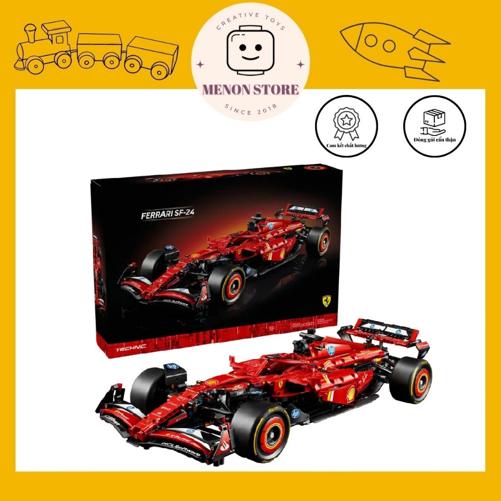 Đồ chơi lắp ráp 22047 42207 mô hình Siêu Xe Ferrari SF-24 F1 1:8 - Xếp hình thông minh