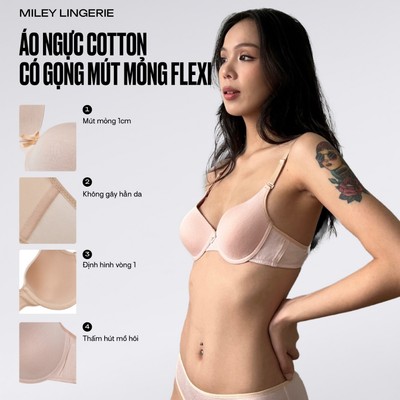 Áo Ngực Cotton Có Gọng Mút Mỏng  Flexi Miley Lingerie - Thoáng Khí, Nâng Đỡ Vòng 1 Nhẹ BRC_012