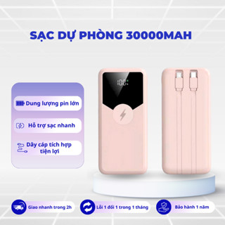 Pin sạc dung lượng 30000mAh Natuso NT229 sạc nhanh 100W tích hợp dây cáp cho điện thoại