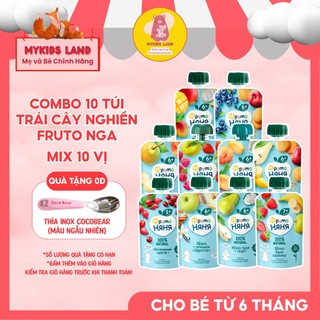 Combo 10 Túi Trái Cây Nghiền MIXED Vị Ngẫu Nghiên FRUTO Nga Túi 90g - Cho Bé Từ 6th+ 