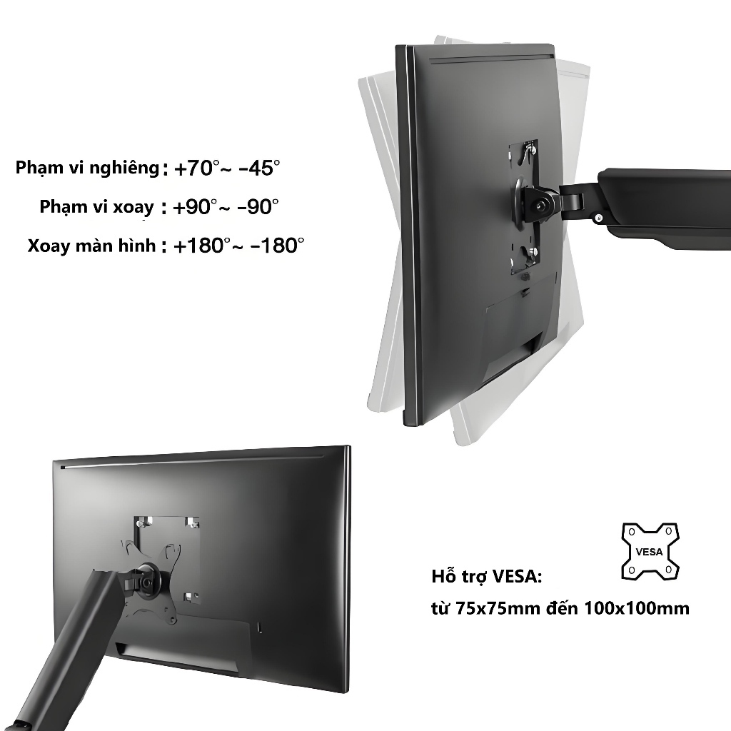 VARB 17''-32'' Giá Treo Màn hình máy tính Xoay 360 độ Tải trọng 9Kg | BigBuy360 - bigbuy360.vn