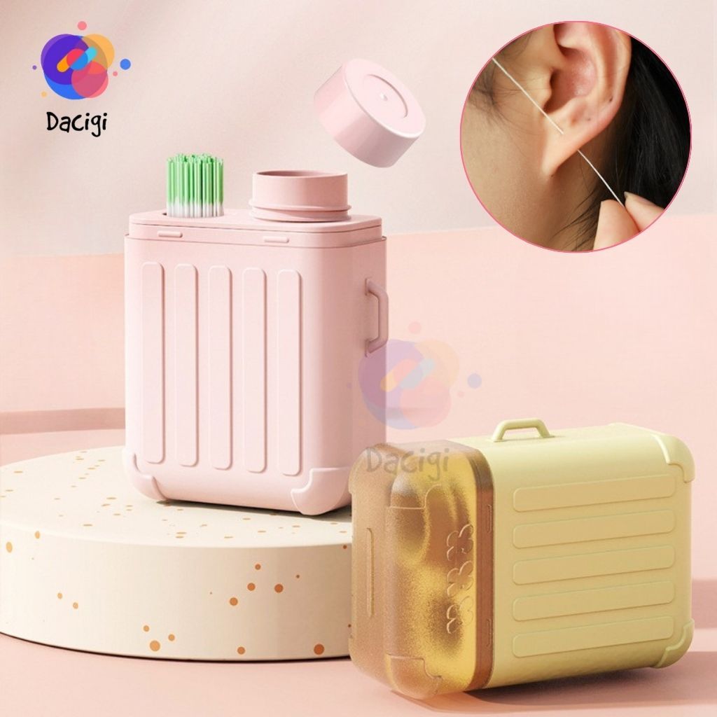 Dây Làm Sạch Lỗ Xỏ Tai 180 Sợi – Hộp Vali Dễ Thương, Tiện Dụng, Dịu Nhẹ An Toàn