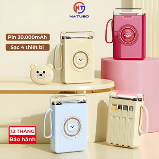 Pin sạc dung lượng 20000mah 10000mah Natuso YM833 tích hợp dây sạc nhiều điện thoại