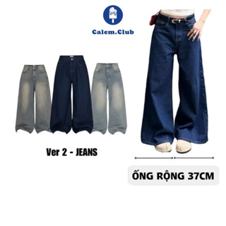 Calem Club - Quần Jean Ống Rộng VER.2 WIDE LEG tôn dáng cạp cao form unisex nam nữ