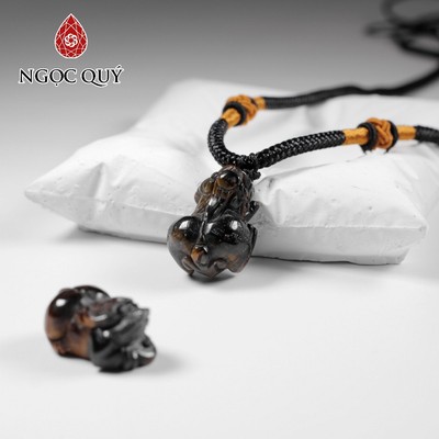 Mặt dây chuyền tỳ hưu mắt hổ 21x14mm - Ngọc Qúy