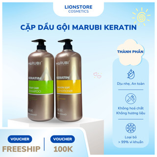  Dầu gội đầu cặp xả gội MARUBI 2000ML chiết xuất collagen,keratin giúp phục hồi tóc hư tổn 