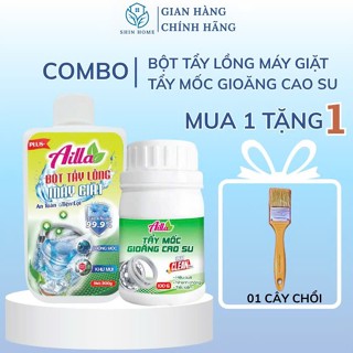 Combo Sấm Sét: Bột Tẩy Lồng Máy Giặt Ailla 300Gr + Tẩy Mốc Gioăng Cao Su Ailla 100Gr