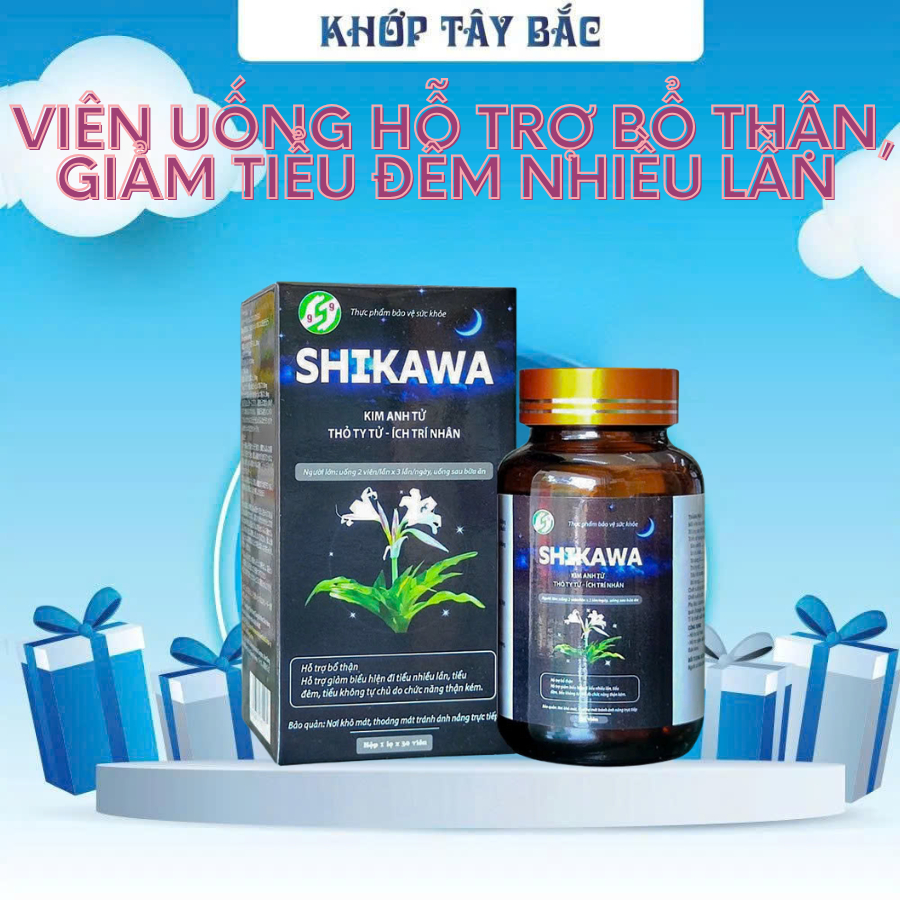 SHIKAWA Viên Uống Hỗ Trợ Bổ Thận, Ngừa Tiểu Đêm Nhiều Lần Nhật Bản Hộp 30 Viên