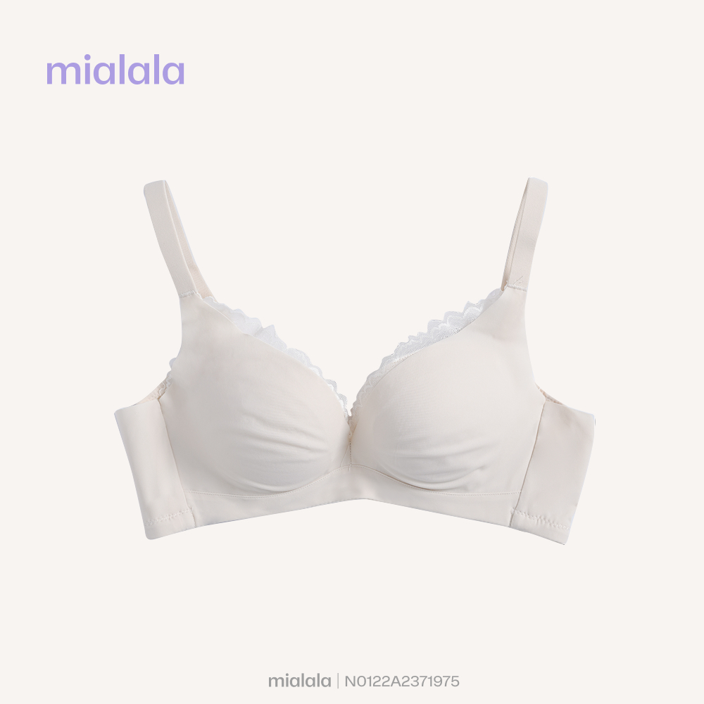 Mialala Áo ngực nữ lụa tơ 1975 không gọng đệm 2cm nâng đẩy mềm mại thoải mái