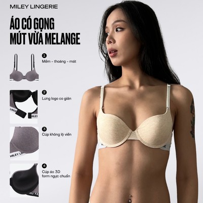 Áo Ngực Có Gọng Miley Lingerie Mút Vừa Melange 4 Chiều Sporty Chic- Trắng kem_BRC09002