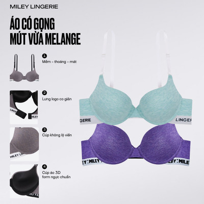 Combo 2 Áo Ngực Nữ Có Gọng Mút Vừa Melange 4 Chiều Sporty Chic Miley Lingerie- Mút 2,5cm Thoáng Khí BRC002