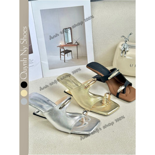 NYNY - GIÀY CAO GÓT QUAI NGANG KHOÁ CHARM XINH - CAO GÓT 5 PHÂN HIỆN ĐẠI - DÉP ( Chân no to tăng 1 size)